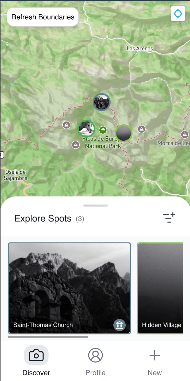 Mapshot location discovery interface